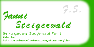 fanni steigerwald business card